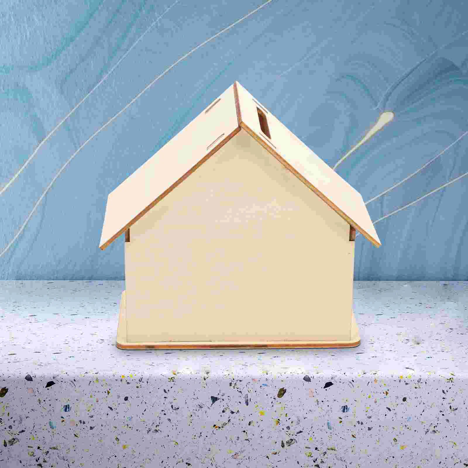 5 Pcs Small House Coin Bank Unfinished Piggy Baby Toy Toys Doddle Change Container Kids Girl