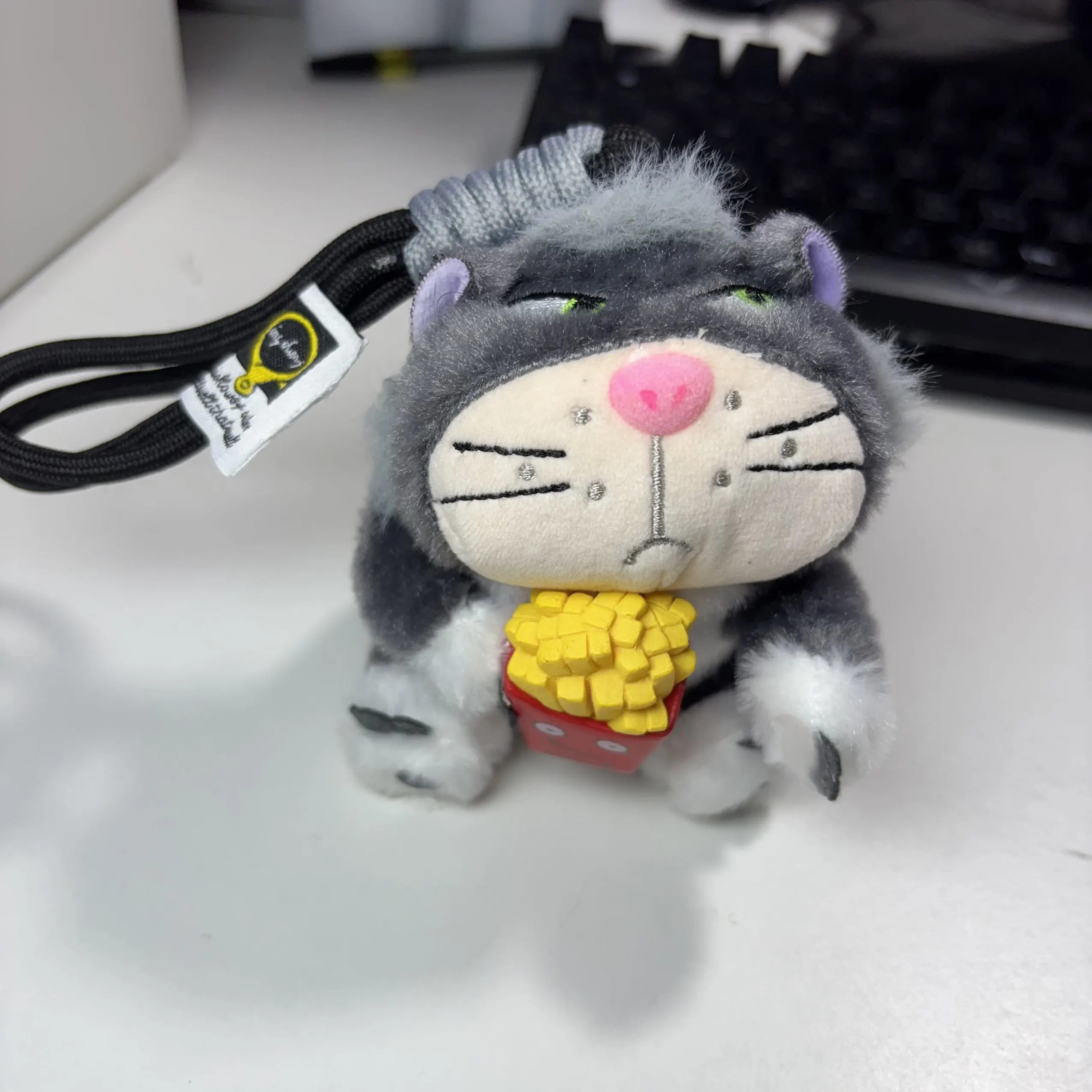 Movie  Cheshire 10cm Lucifer Burger Fries Plush Pendant Toy Keychain Backpack Pendant Friend Holiday Girl Birthday Gift view 6
