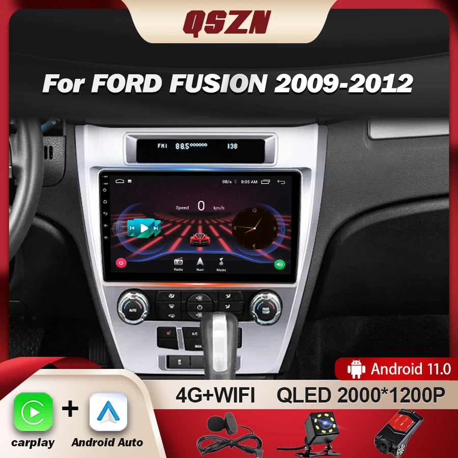 

QSZN For Ford Fusion Mondeo 2009-2012 Car Radio Stereo Multimedia Video Player Navigation GPS RDS No Dvd Autoradio Android 13