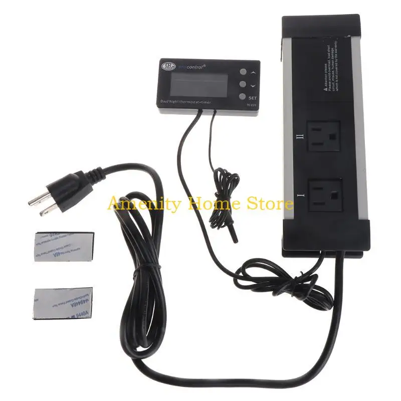 

F26C Цифровой термостат с затемнением, рептилия, дневной и ночной таймер, штепсельная розетка термостата