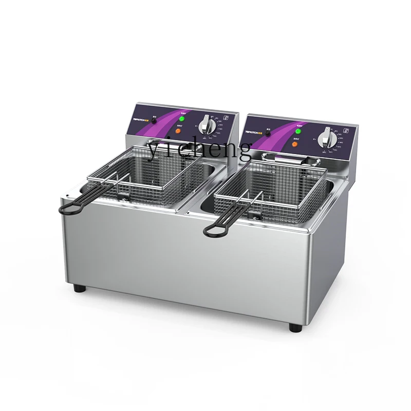 TQH Electric Fryer Commercial Electric Fryer Double Cylinder Large Capacity  French Fries Fryer