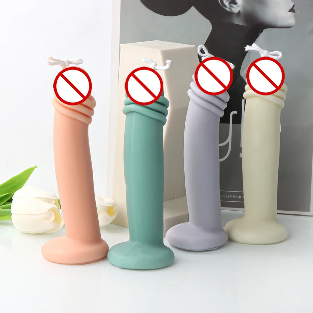 Reusable Creative Detailed Penis Shaped Silicone Candle Mold Craft Resin Plaster Making Tool Statue Mould Home Fragrance Decor