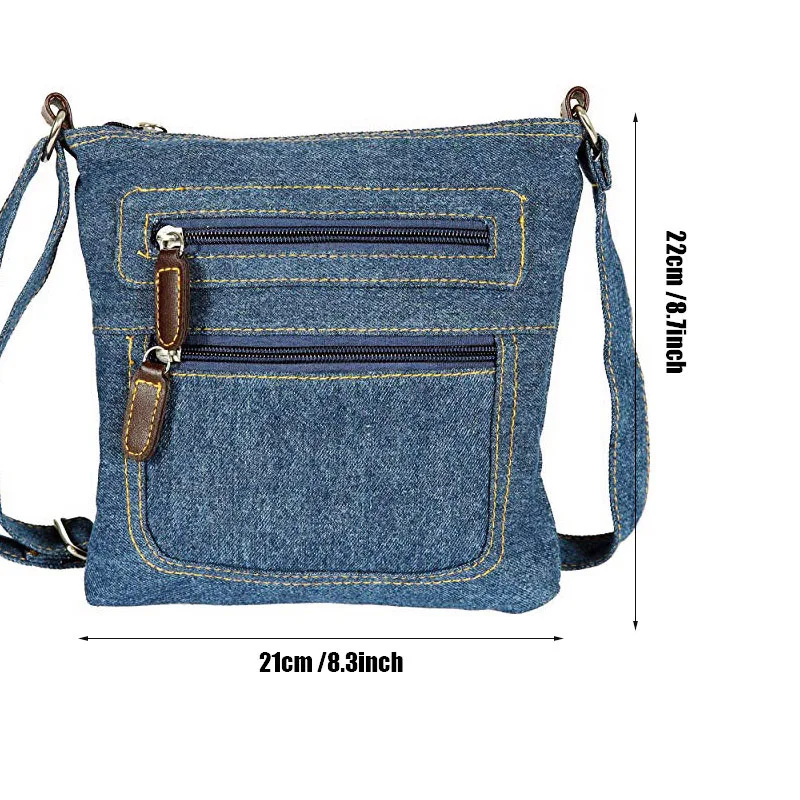 Denim Shoulder Bag Handbags Matching Jeans Youthful College Style Women Crossbody Bag Female Messenger Bag Tote Pouch