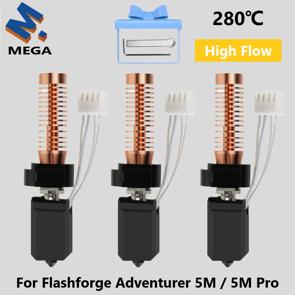 

For Flashforge Adventurer 5M Series AD5M Pro Nozzle Kit Assembly Hotend 0.4mm 280℃ High-Speed Quick-Detachable 3D Printer Parts