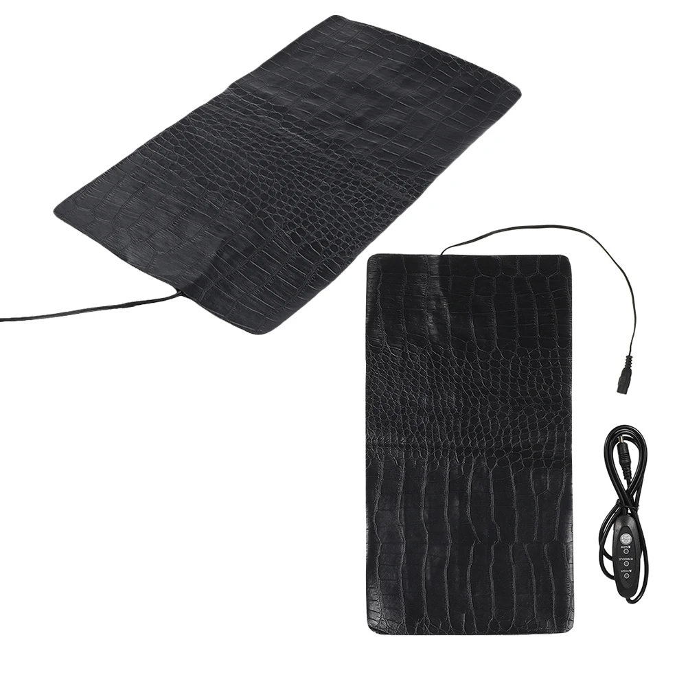 

2pcs Usb Reptile Heat Pad Heating Pad USB Adjustable Temperature Warm Leopard Outdoor Mat Animal Pu TORTOISE REPTILE BED