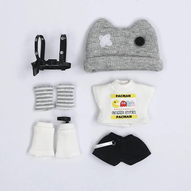 

Ob11 Одежда для куклы Шапка + футболка + рукава + кожаные ремни + шорты + носки для куклы Nendoroids Molly, Gsc, Ddf, Ymy, Ufdoll, 1/12 Bjd