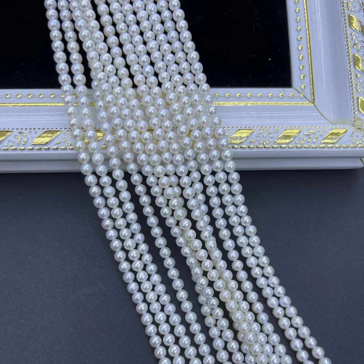 Natural Freshwater Pearl 4-5mm White Near Round Loose Bead Jewelry Make DIY Necklace Bracelet Accessories Wedding Gift