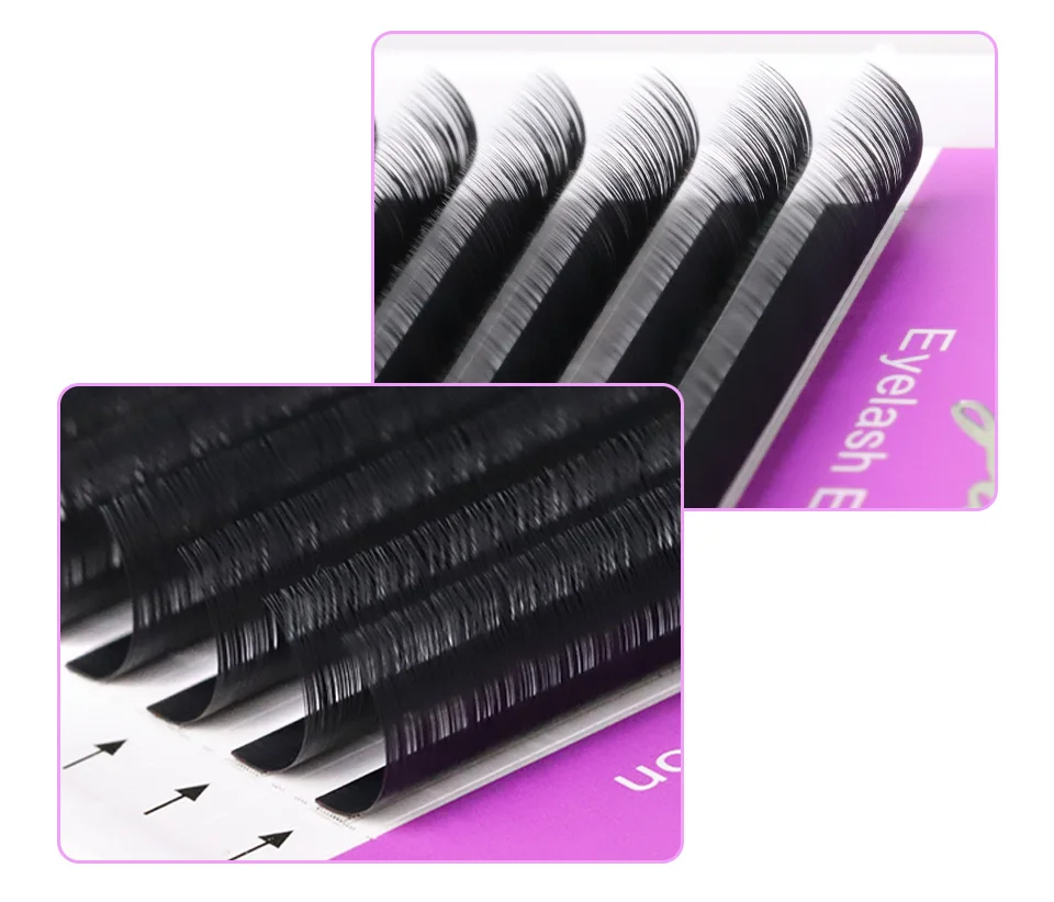 AGUUD Neue 2. klassische Wimpernverlängerung, individuelle Korea-PBT-Wimpern aus mattschwarzem, dunklem Kunstnerz, russisches Volumen, Kaschmir – Detail 16