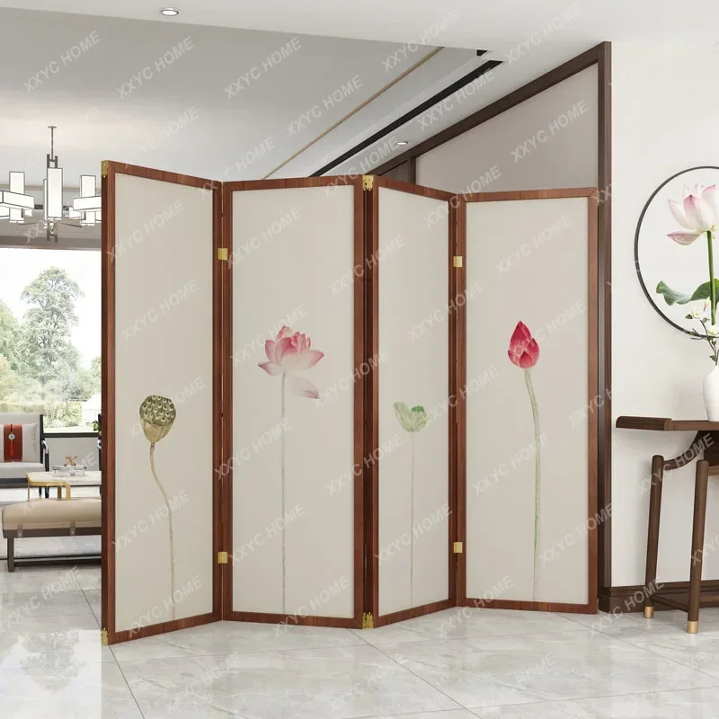 

Chinese Screen Fabric Accordion Partition Partition Wall Simple Modern Living Room Bedroom Covering Household Entrance