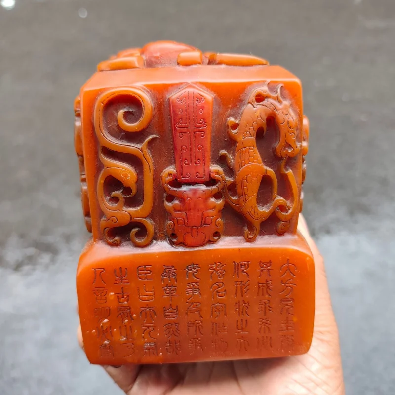 الحرف الراتنج العتيقة تقليد شوشان حجر نحت الزنجفر ختم مطلي بالذهب مع نقوش غرفة المعيشة الزينة الزخرفية