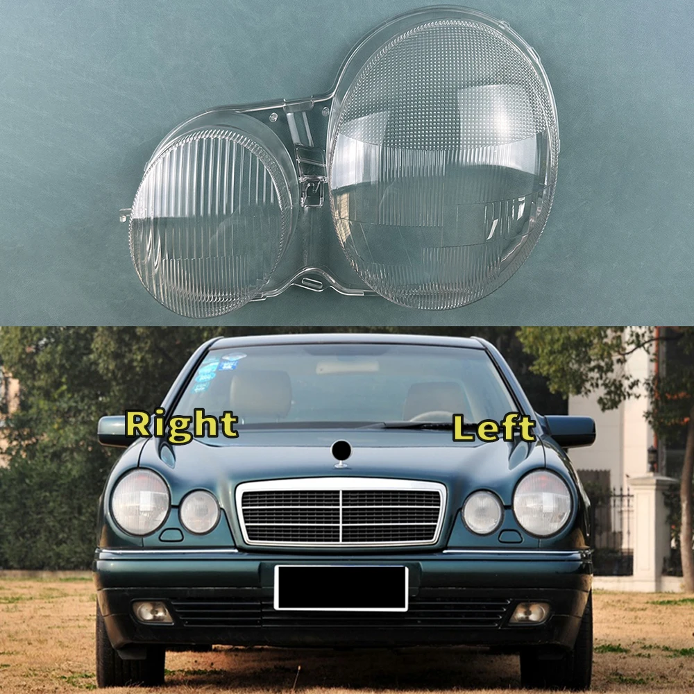 

For Mercedes-Benz W210 E200 E220 E230 E350 1995~2000 Front Headlight Cover Headlamp Lamp Shell Mask Lampshade Lens Plexiglass