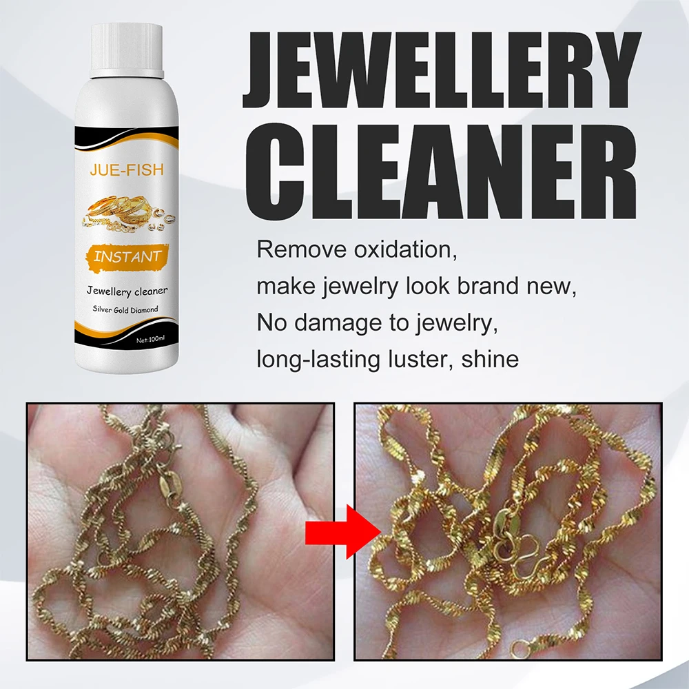 100ml Jewelry Cleaner Silver Jewelry Necklace Ring Clean Polishing Spray Ring Care Washing Fluid Multi-Function Cleaner