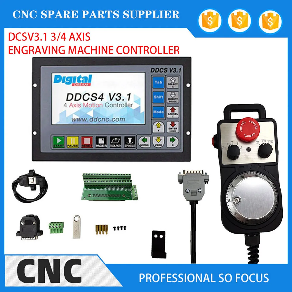 

Special offer free shipping DDCSV3.1 cnc controller 3/4axis 500KHz motion control system set emergency stop electronic handwheel