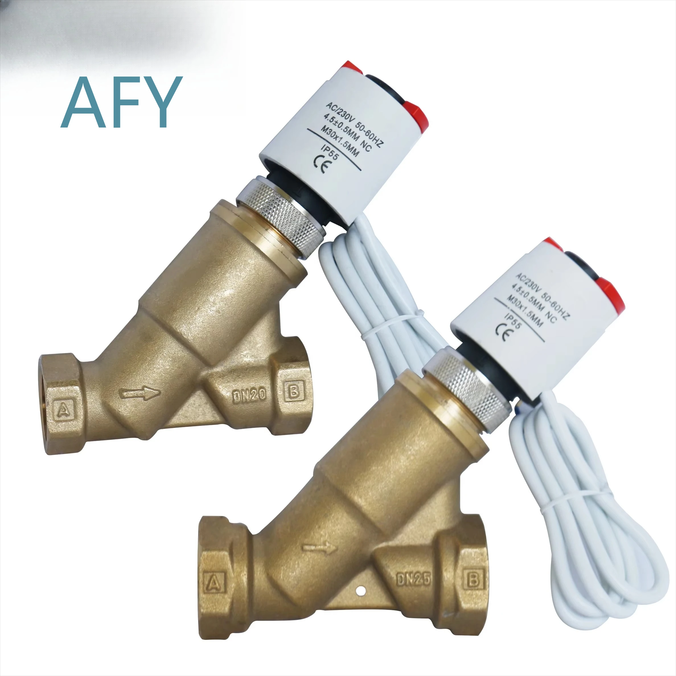 Dynamic Balance Valve for Electric Valve for Central Air Conditioning System Electric Two Way Valve Brass Material HVAC