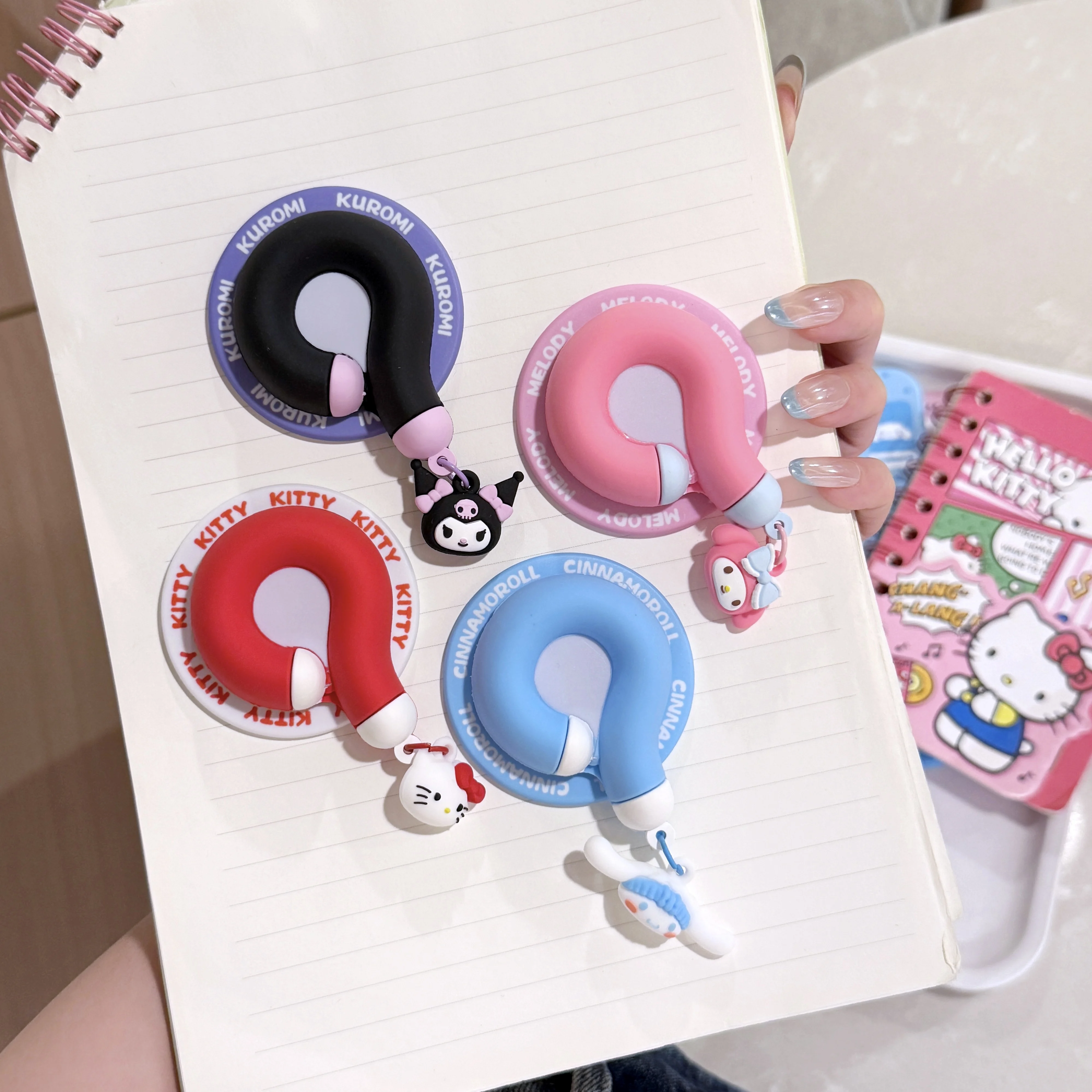 

Support Magnetic Mobile Phone Holder Cute Cartoon For Z Flip For iPhone Case For Sanrio Hello kitty Melody Kuromi Cinnamoroll