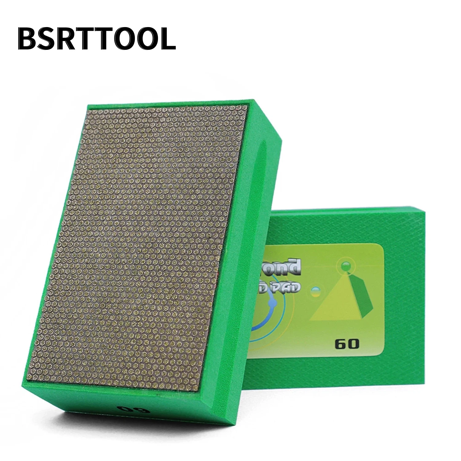 BSRTTOOL 1PC Diamond Hand Polishing Pads 95x55mm Glass Abrasive Grinding Block Pad Stone Marble Ceramic Abrasive Sanding Disc