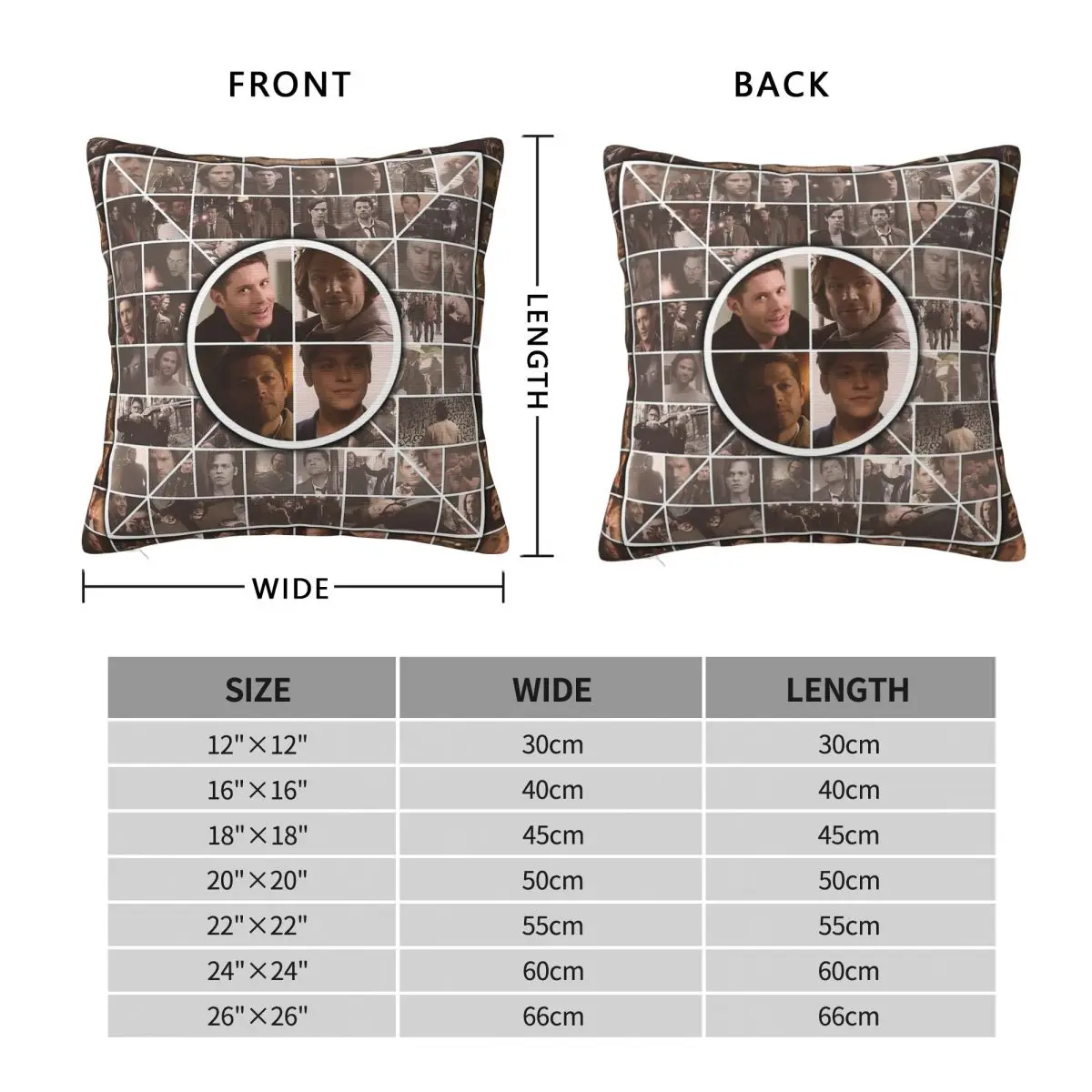 Supernatural Team Free Will Square Pillowcase Polyester Linen Velvet Creative Zip Decorative Pillow Case Bed Cushion Cover