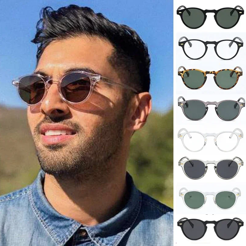 

2025 Round Cat Eye Sunglasses Men Brand Designer Vintage Driving Sun Glasses Fashion Retro Male Shades Women Oculos De Sol