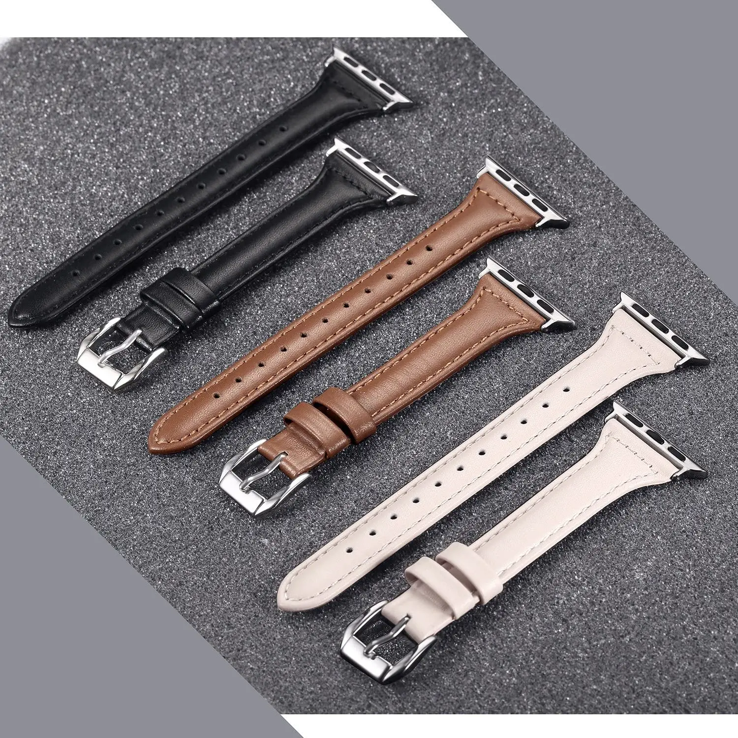 

Slim Leather strap For Apple watch band 40mm 44mm 38mm 42mm 40 44 mm Genuine Leather bracelet Apple watch serie 6 5 4 7 se strap