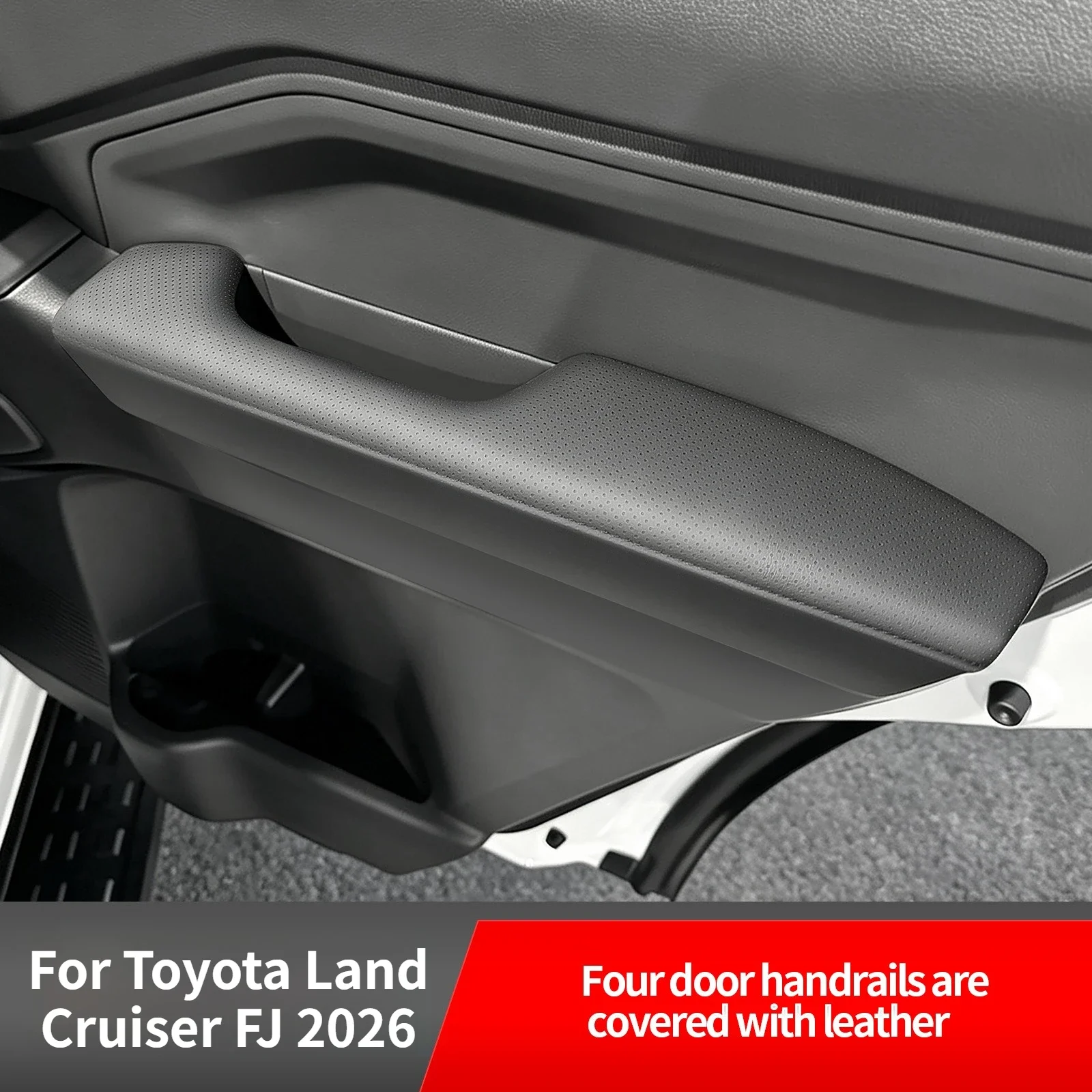For Toyota Land Cruiser FJ 2026 Car Four-door Armrest Door Panel Leather Wrapping Handle Protective Cover Interior Accessories detail image 1