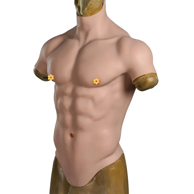 Silicone muscle clothing fake abdominal muscle props, strong man thick and lean chest muscle props