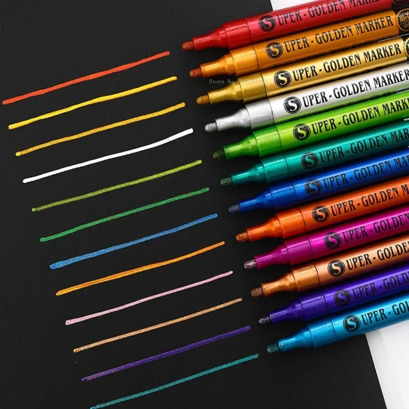 Metallic Water-based Paint Acrylic Marker 12/18Color Set Hand Model Painting Graffiti Retouching Pen Ceramic Painted Art Markers