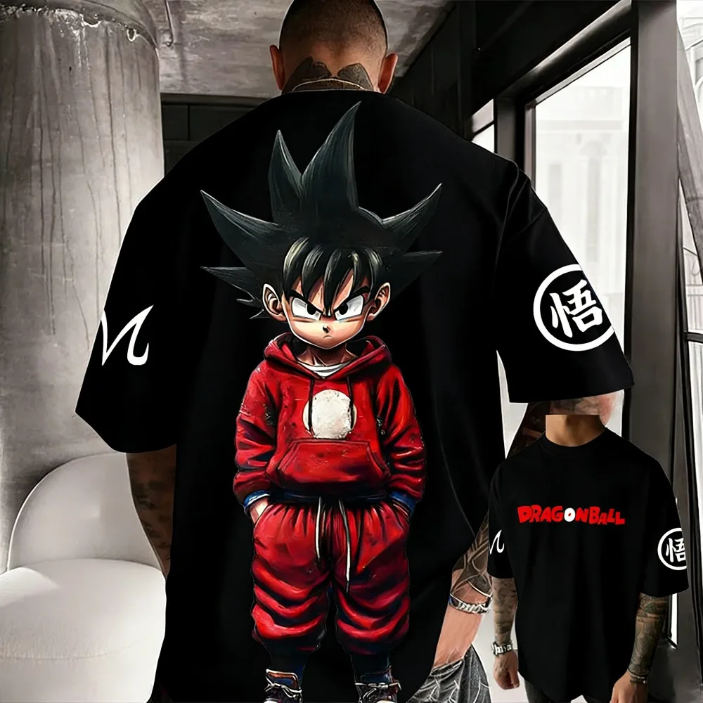 

Футболка унисекс больших размеров с принтом Dragon Ball, повседневная, для родителей и детей, модная летняя, в стиле Харадзюку, уличная одежда Y2K
