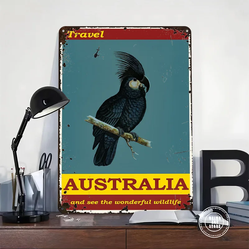 Australia Travel Tin Poster Customized Wall Art Retro Vintage Metal Signs for Fans Room Home Decor Decoration Garage Accessories