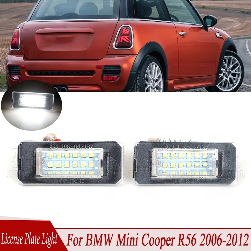 

For BMW Mini Cooper R56 2006 2007 2008 2009 2010 2011 2012 2Pcs LED Number License Plate Light No Error License Plate Light Lamp