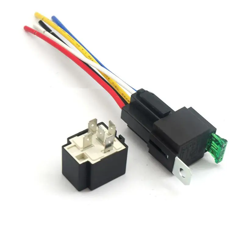 

1 Set 24V 4/5 Pin Car Relay With Socket Base/Wires/Fuse 30A Amp SPST Pre-wired Sockets Waterproof Auto Accessories