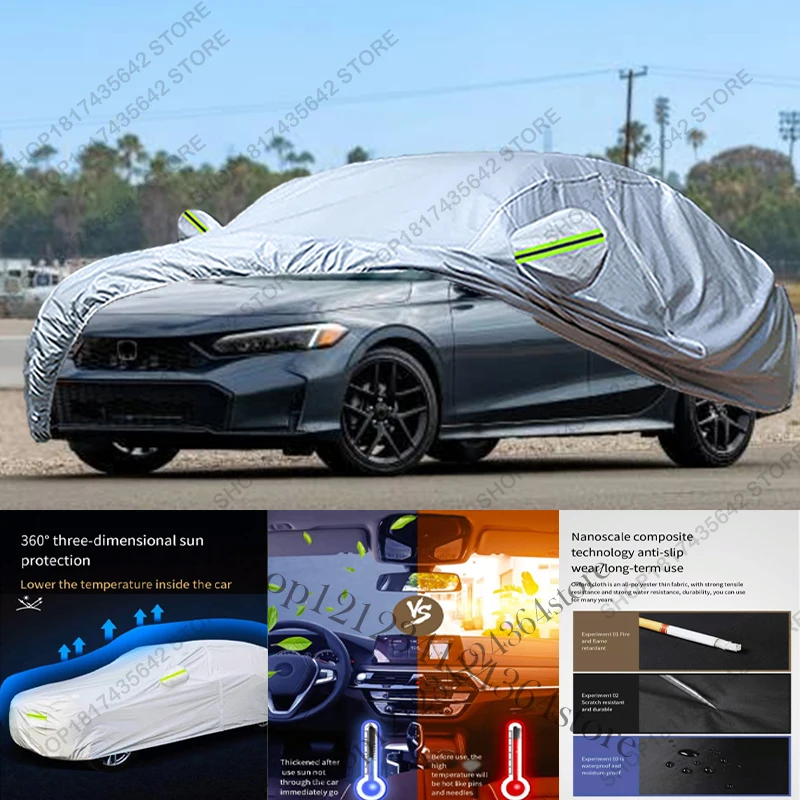 Full Car Cover Compatible with Honda Civic 2022-2025 Sedan All-Weather Sun Rain UV Dust Proof Rain Outdoor Indoor Protect