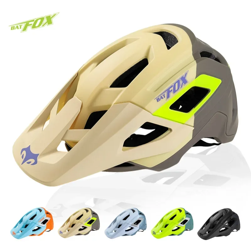 

BATFOX 2024 New Helmet Cycling Men's Bicycle Helmet MTB casco bicicleta Mountain bike casco ciclismo Detachable brim helmet