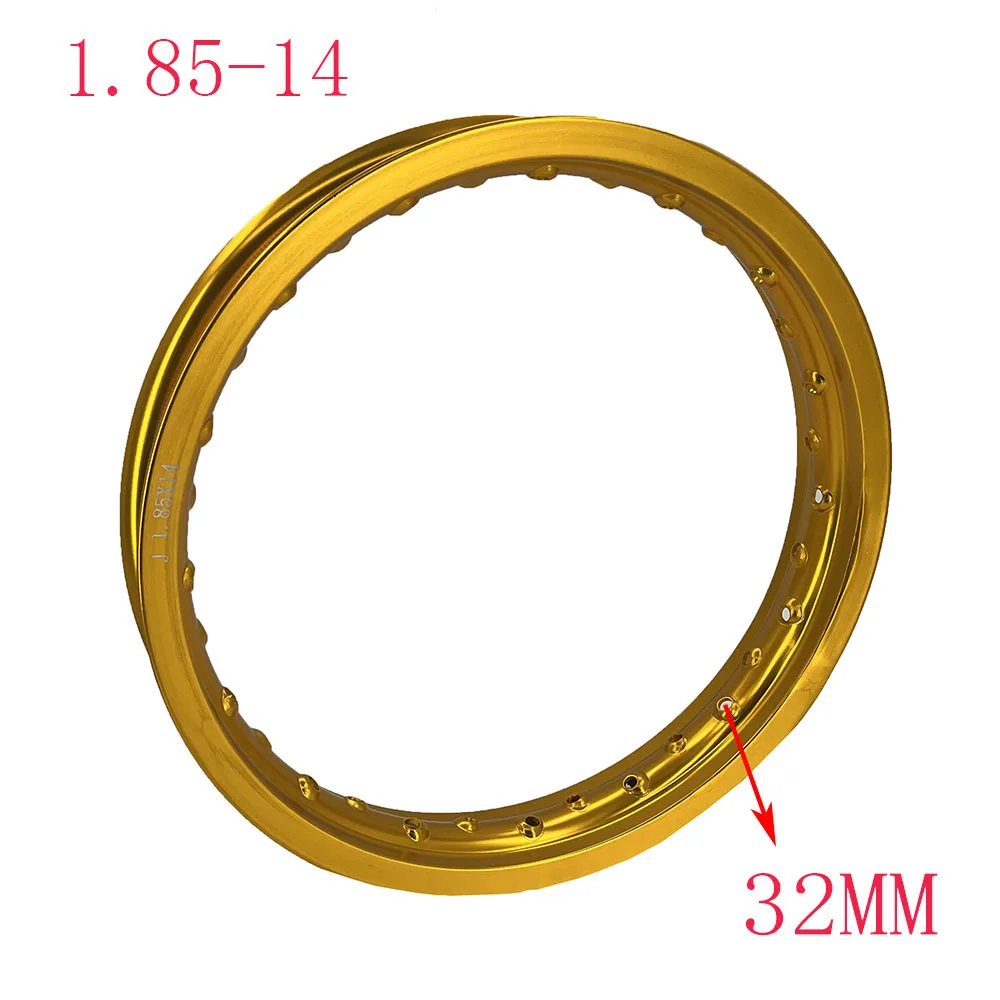14 Inch Modified Motorcycle Aluminun Wheel Rim for Honda Jialing Lifan KTM Loncin 1.85-14 32 Holes Decorative Motorbike Wheel