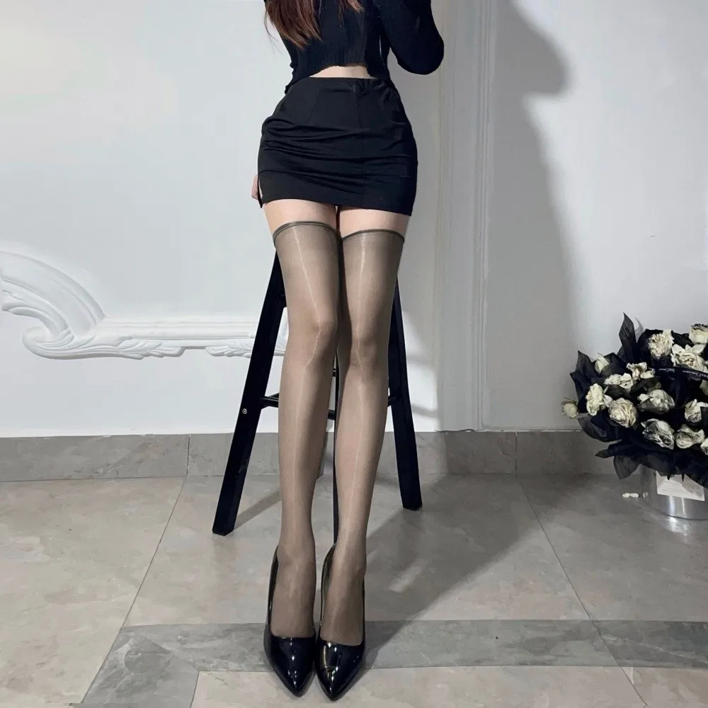 

Сексуальные прозрачные женские чулки, бесшовные гладкие масляные блестящие чулки, шелковистое нижнее белье, праздничная одежда