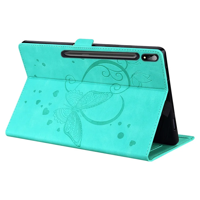 Capa para samsung galaxy tab s8 s7 plus fe 11 polegada 2021 couro do plutônio dobrável suporte flip capa para funda tab s7 plus fe tablet caso