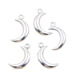 15pcs Charms Moon 18x10mm Antique Silver Color Pendants Making DIY Handmade Tibetan Finding Jewelry