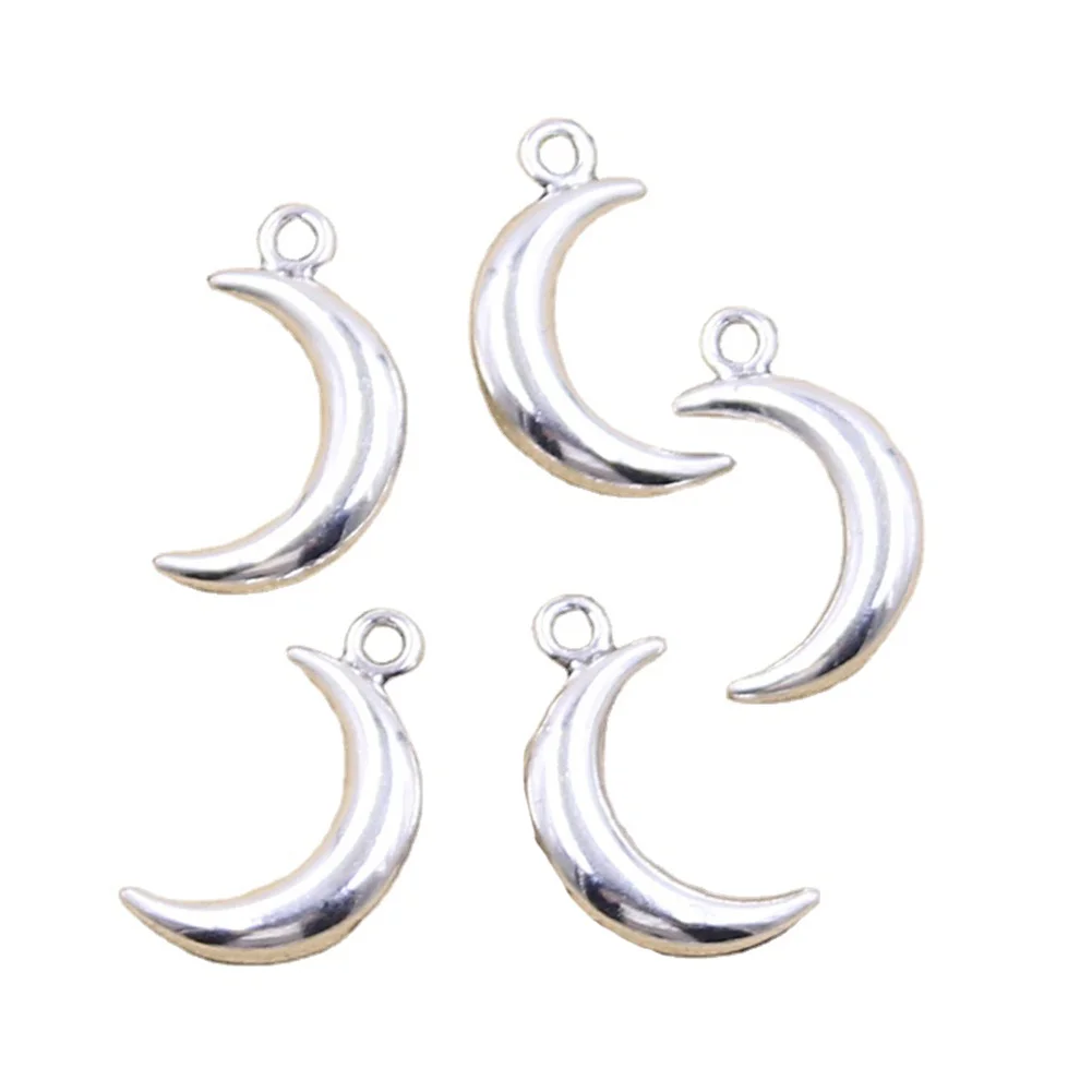 15 sztuk Charms księżyc 18x10mm antyczne srebro kolorowe wisiorki dokonywanie DIY Handmade tybetański znalezienie biżuterii