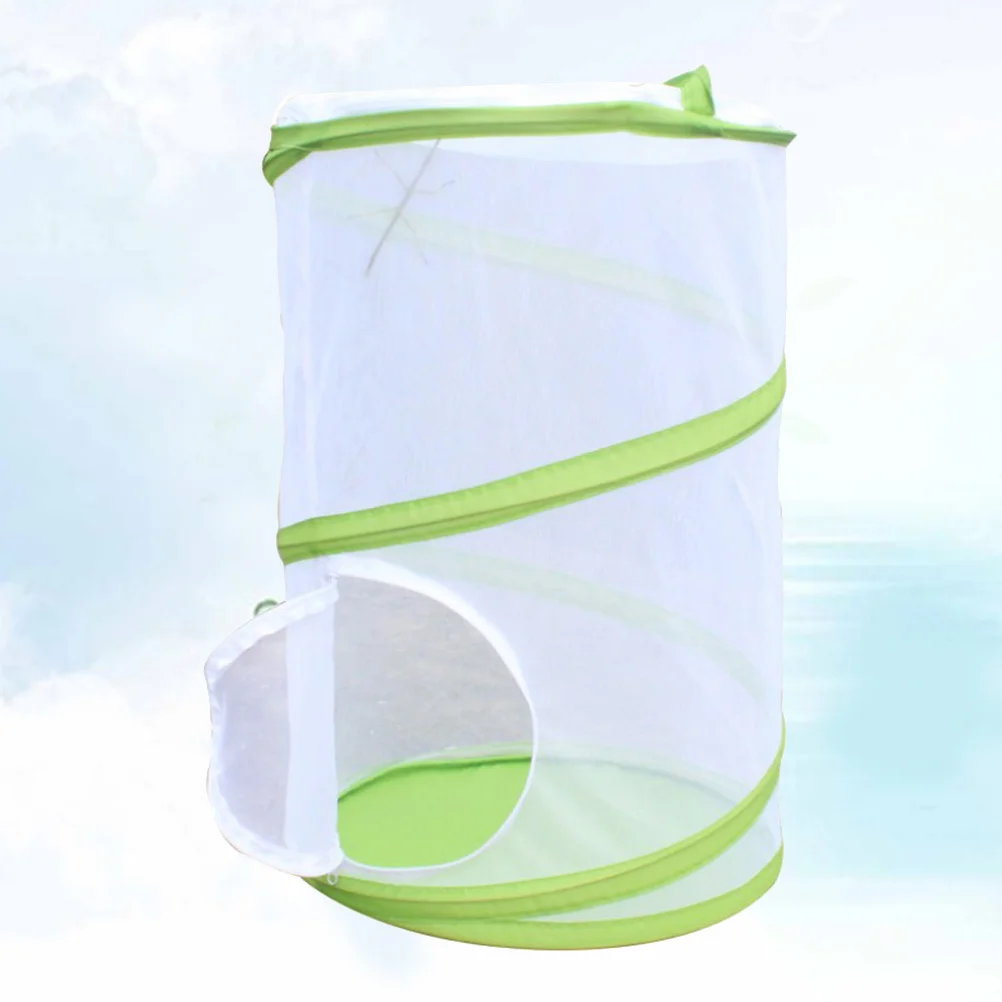 

Green White Insect Cage Portable Bug House Carrying Handle Outdoor Nature Exploration Kids Learning Net Kids Cage