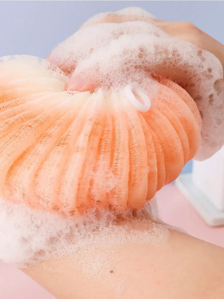 2pcs Shower Mesh Foaming Sponge Balls Body Scrub Exfoliating Skin Back Brush Cleaner Bath Bubble Ball Soft Bathing Accessories