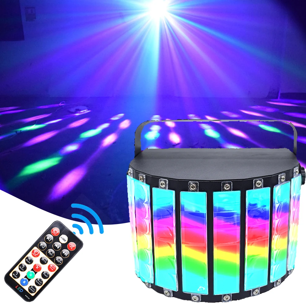 DMA Stage Music RGB Bluetooth Disco Light Bar Bounce Laser Light Wedding Birthday Party Remote Control Butterfly Light