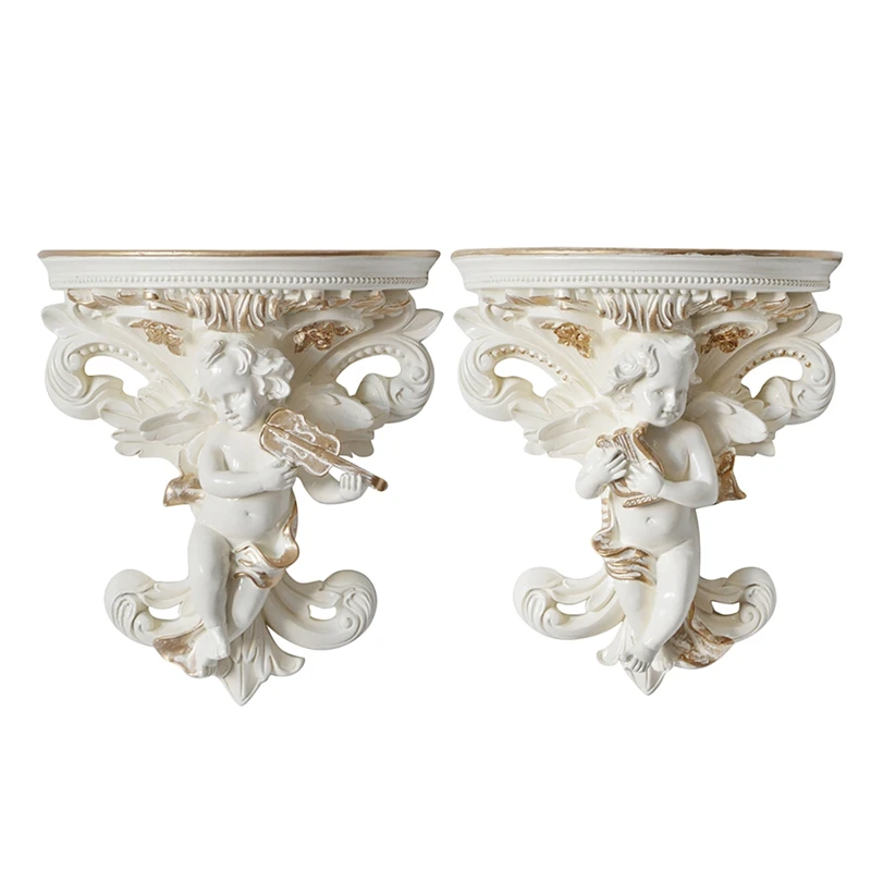 หมู-สวน Corbel ตกแต่งบ้านห้องนั่งเล่นชั้นวางแขวนผนังดอกไม้หม้อ Stereoscopic ดอกไม้หม้อ Art Angel รูปร่างรูปปั้น