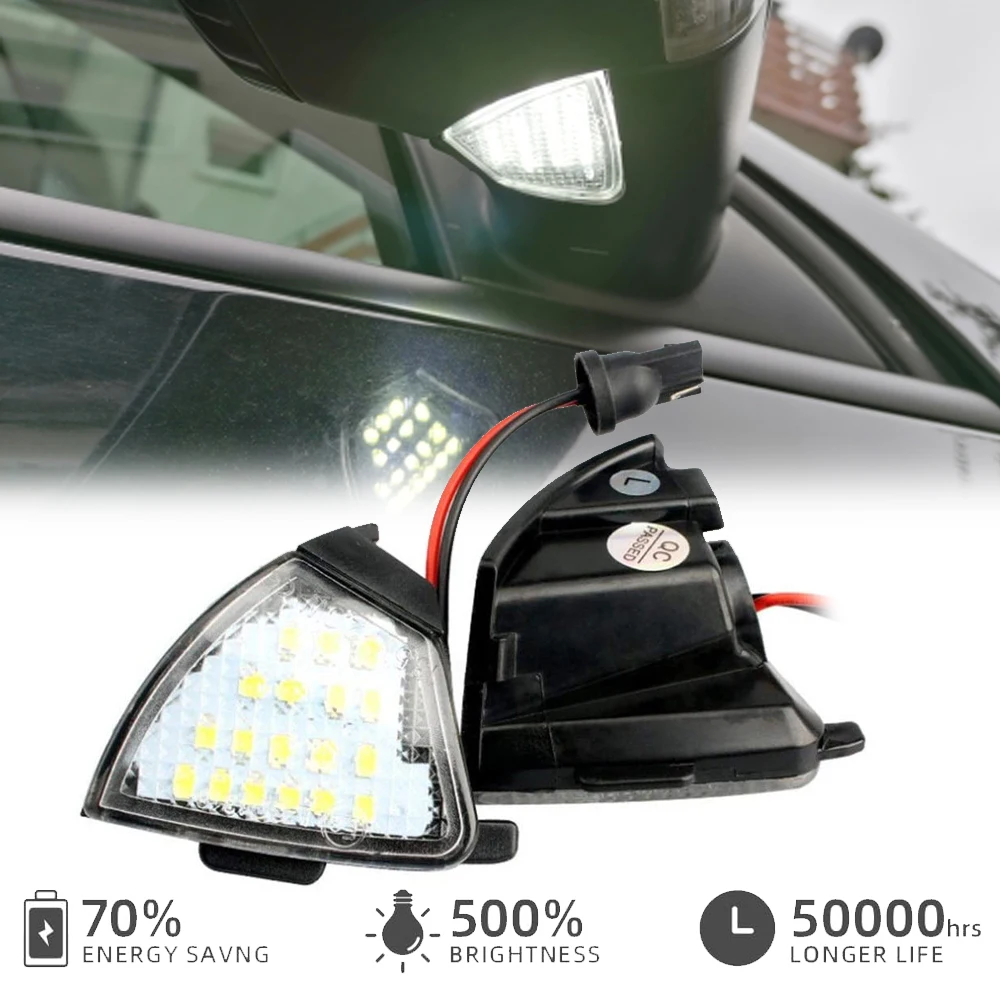 For Skoda Superb MK1 B5 Volkswagen Sharan Jetta MK5 A5 Passat B6 B5 Golf EOS Rabbit LED Side Mirror Light Puddle DRL Lamp White