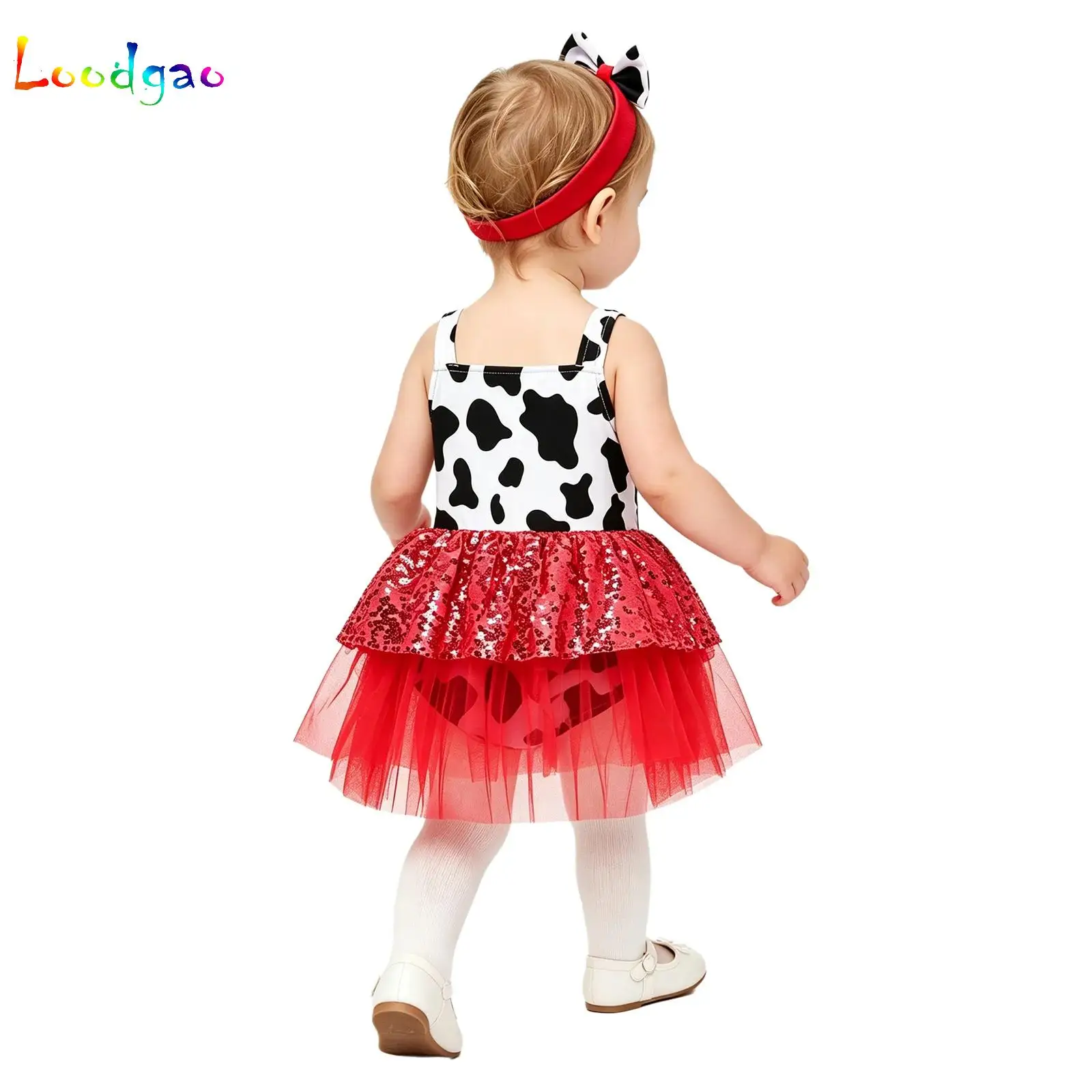 

Princess Cowgirl Costumes with Bow Headwear Kids Animal Cow Halloween Dresses Baby Girls Birthday Party New Years Outfit