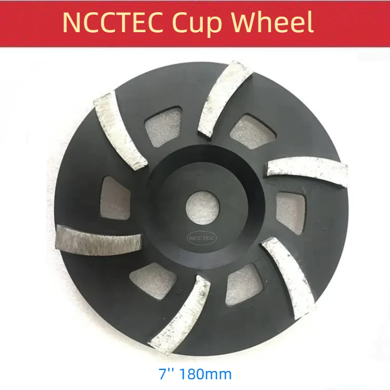 

[ 6 Long Sickle Segments] 7'' Floorex FLOORWISE Diamond Grinding Cup Wheel with Fan (Satellite) 180mm Concrete Polishing Discs