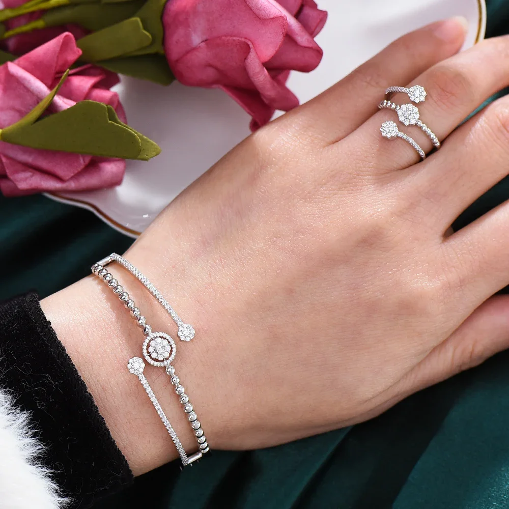 

Soramoore Luxury Trendy Bangle Ring Set Jewelry Sets For Women Wedding Daily Party Show Engagement Brincos Para As Mulheres