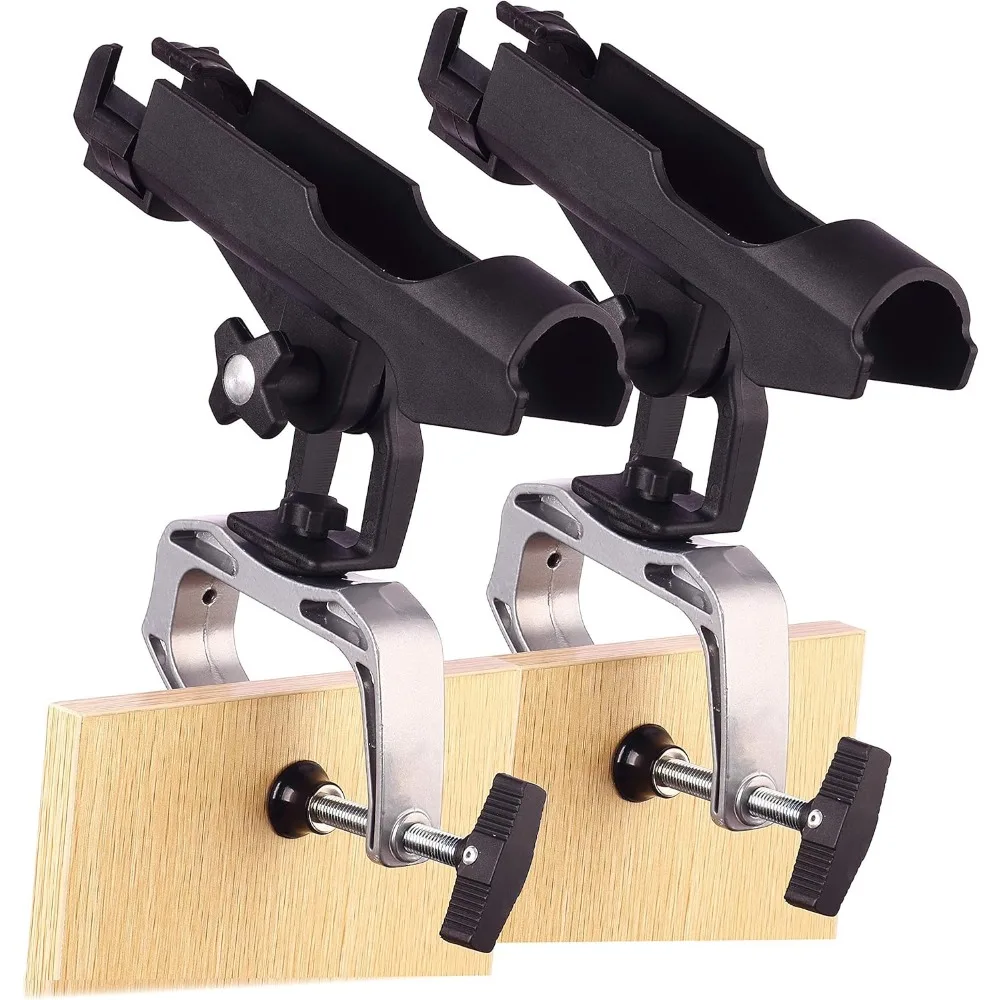 

Fishing Boat Rods Holder with Large Clamp Opening 360 Degree Adjustable Fishing Rod Racks Folding Holder