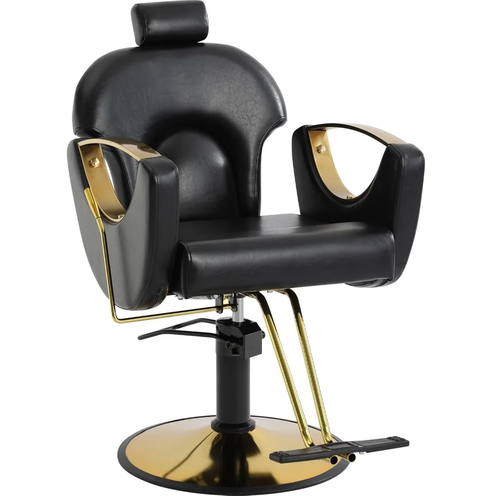 

Barber Salon Chair for Hair Stylist, Adjustable Hydraulic Reclining Chair – 360° Rotation & Multi-Function Use