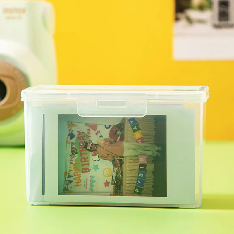 1PC Transparent Plastic Storage Box Photocards Small Card Collection Organizer Storage Box Desk Organizer Stationery Box