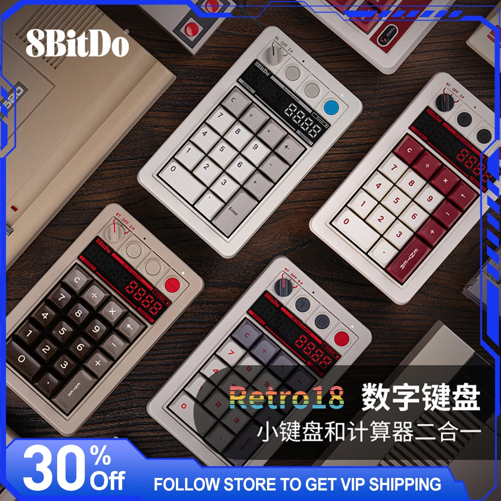 8bitdo-retro18-numero-mini-clavier-mecanique-sans-fil-trois-modes-echange-a-chaud-structure-top-18-touches-clavier-numerique-personnalise