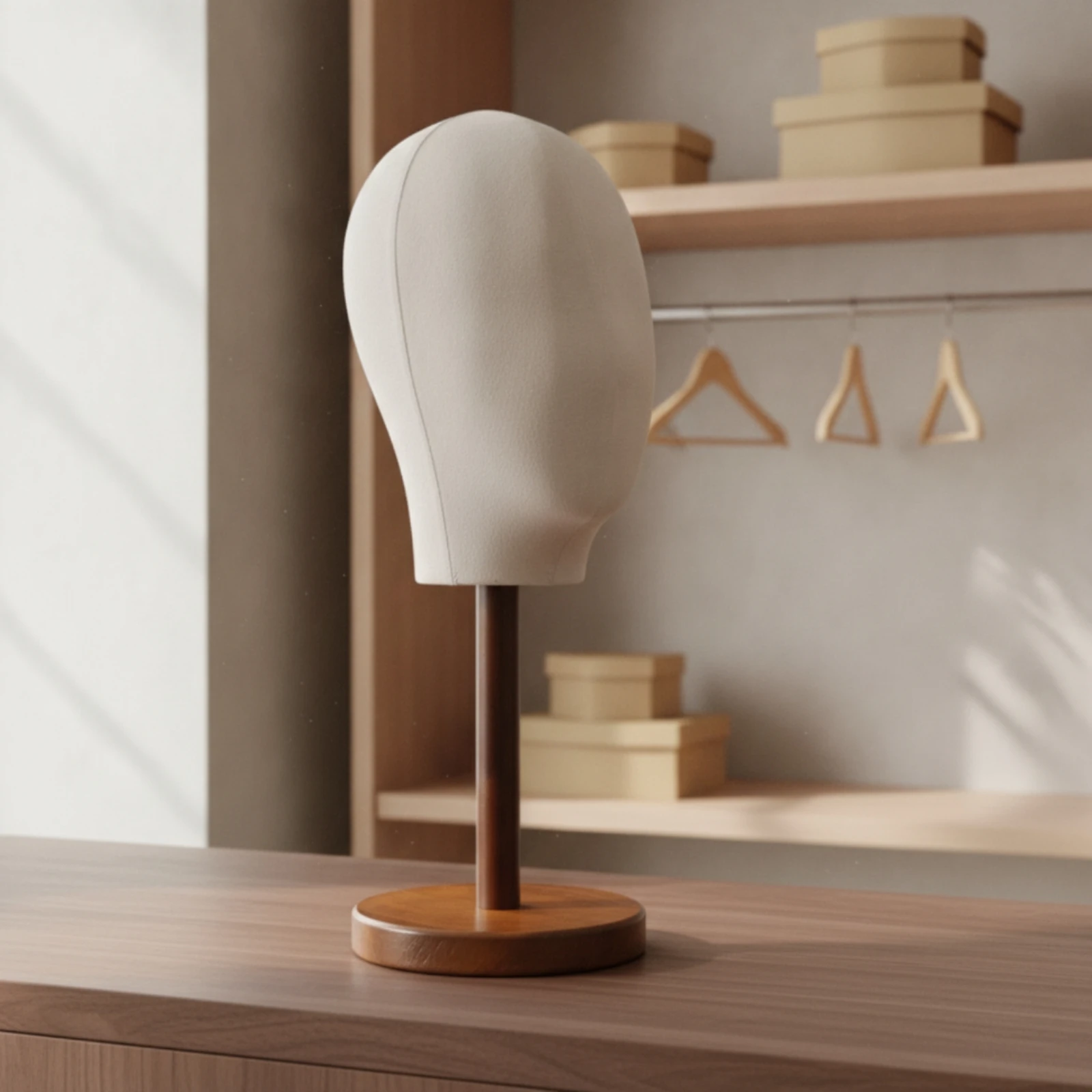 

Hat Display Stand Detachable Hat Stand with Wooden Base Mannequin Head with Wooden Base Versatile Long-Lasting for Boutiques